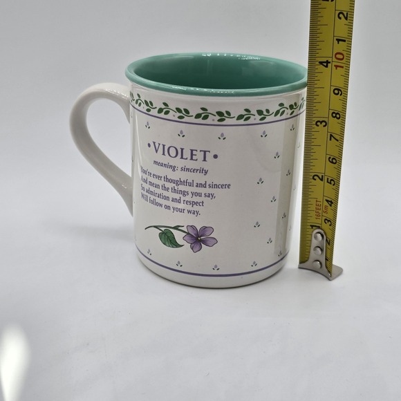 Vintage PAPEL FREELANCE Flower of the Month February Violet Coffee Mug - Picture 9 of 10